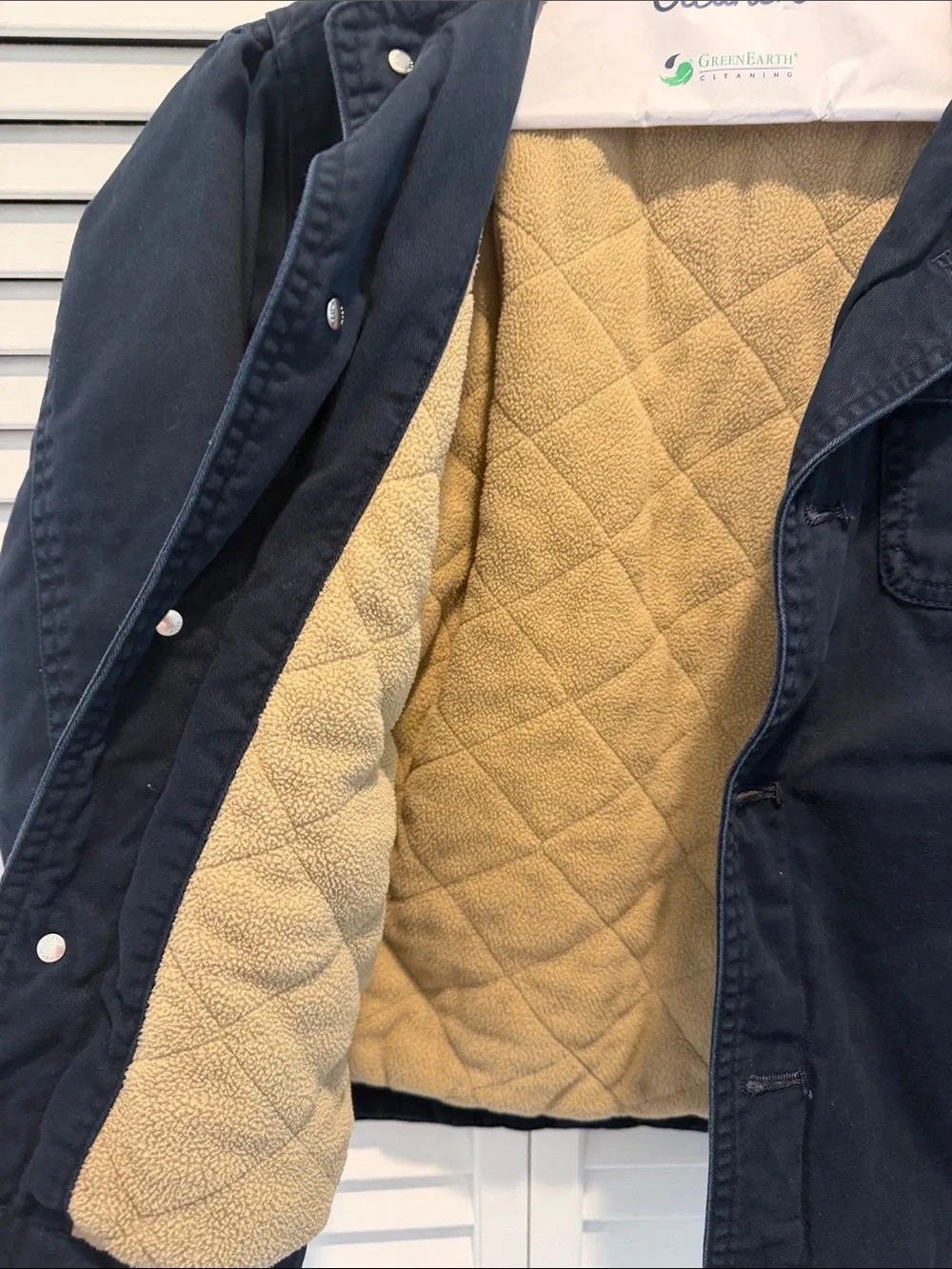 Gymboree Navy Lined Jacket with Tan Corduroy Collar Boys 7/8
